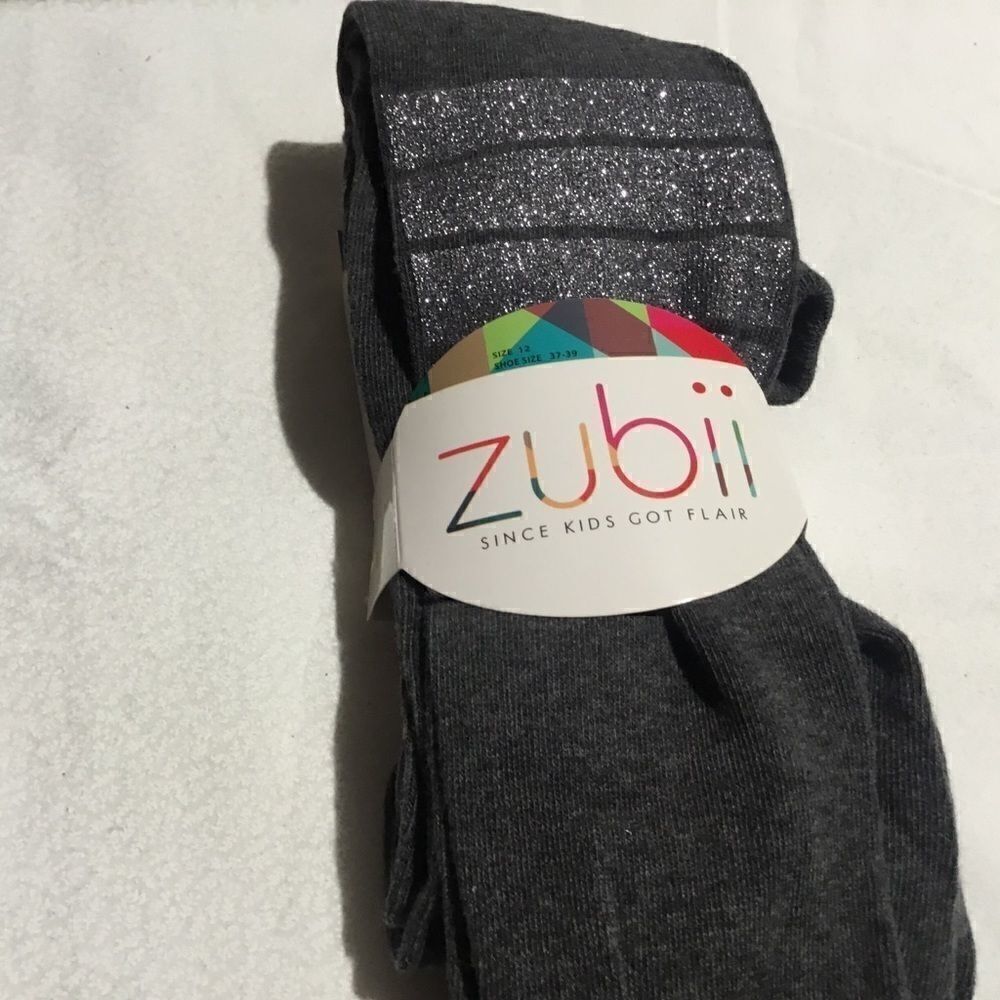 NWT  Gray Tights w/Silver Glitter Stripe 3/$10